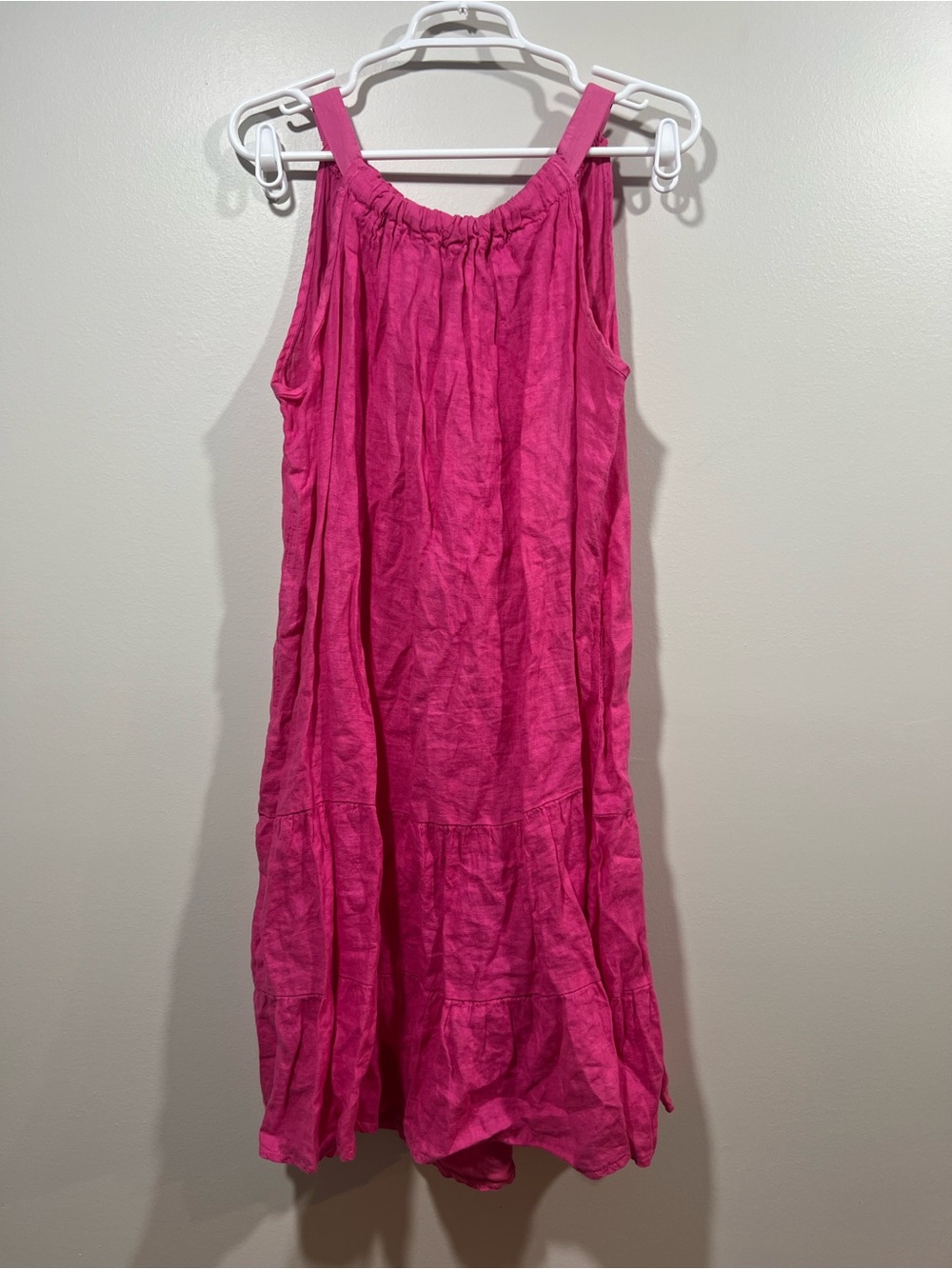 Bellambia Women’s Pink Linen Sleeveless Dress
